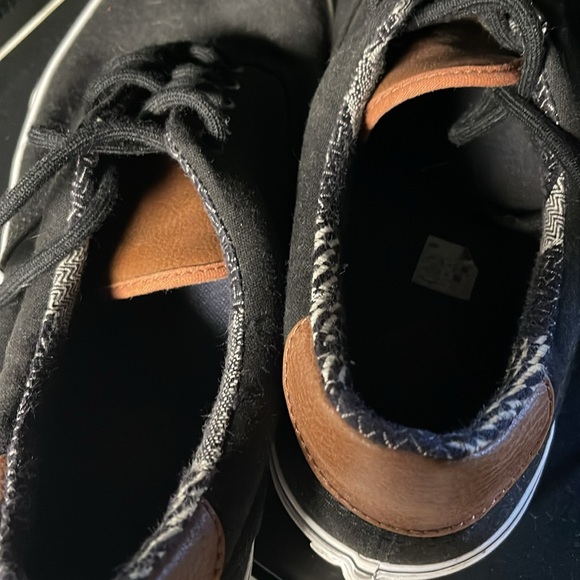 Vans off the Wall 721356 Lace Up Low Top BLACK & BROWN leather accents Size 9.5 - Picture 7 of 8